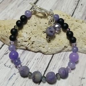 NEW! Purple agate and jasper beaded bracelet